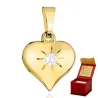 ⭐ Zawieszka złota wypukłe serce z centralną cyrkonią ♥ Ergold