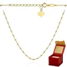 ⭐ Naszyjnik złoty z diamentowanymi kuleczkami i serce 42+3cm ♥ Ergold