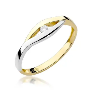 Złoty Pierścionek 585 z diamentem brylant 0,04ct
