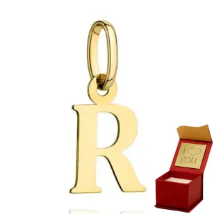 ⭐ Anhänger goldener Buchstabe R ♥ Ergold