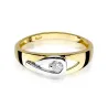 Złoty Pierścionek 585 z diamentem brylant 0,12ct
