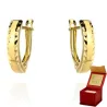 ⭐ Kolczyki złote diamentowane na obu brzegach szer. 4 mm ♥ Ergold
