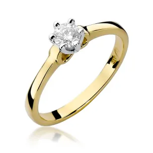 Złoty Pierścionek 585 z diamentem brylant 0,30ct