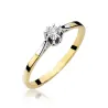 Złoty Pierścionek 585 z diamentem brylant 0,08ct