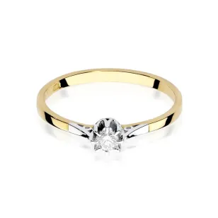 Złoty Pierścionek 585 z diamentem brylant 0,08ct