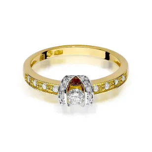 Złoty Pierścionek 585 z diamentem brylant 0,25ct