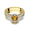 Złoty pierścionek z diamentem EY-87 cytryn