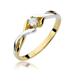 Złoty Pierścionek 585 z diamentem brylant 0,08ct