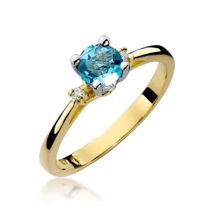 Złoty Pierścionek 585 z diamentem topaz 0,50ct