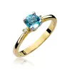 Złoty Pierścionek 585 z diamentem topaz 0,50ct