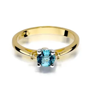 Złoty Pierścionek 585 z diamentem topaz 0,50ct
