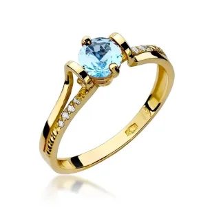 Złoty Pierścionek 585 z diamentem topaz 0,50ct