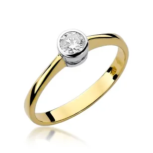 Złoty Pierścionek 585 z diamentem brylant 0,25ct