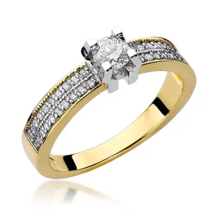 Złoty Pierścionek 585 z diamentem brylant 0,48ct
