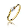 Złoty Pierścionek 585 z diamentem brylant 0,12ct