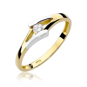Złoty Pierścionek 585 z diamentem brylant 0,10ct