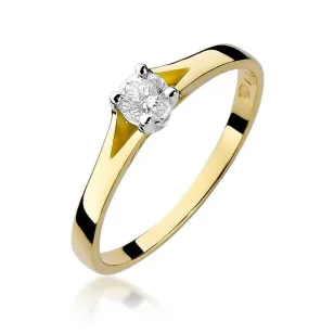 Złoty Pierścionek 585 z diamentem brylant 0,20ct