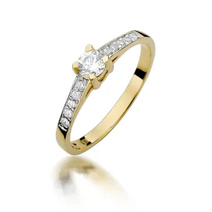 Złoty Pierścionek 585 z diamentem brylant 0,30ct
