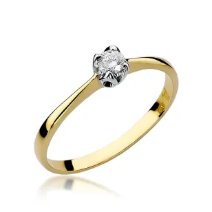 Złoty Pierścionek 585 z diamentem brylant 0,10ct