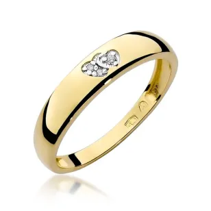 Złoty Pierścionek 585 z diamentem brylant 0,02ct