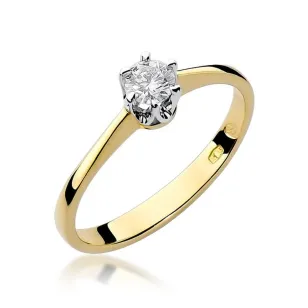 Złoty Pierścionek 585 z diamentem brylant 0,20ct