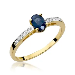 Złoty Pierścionek 585 z diamentem szafir 0,70ct
