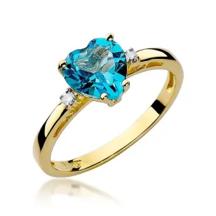 Złoty Pierścionek 585 z diamentem topaz 1,20ct