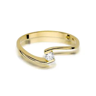 Złoty Pierścionek 585 z diamentem brylant 0,09ct