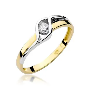 Złoty Pierścionek 585 z diamentem brylant 0,10ct