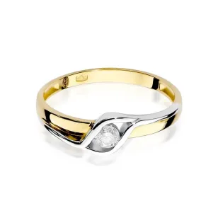 Złoty pierścionek z diamentem EY-178 0,10ct