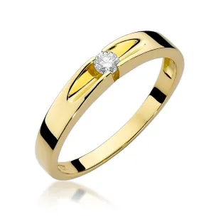 Złoty Pierścionek 585 z diamentem brylant 0,08ct