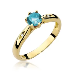Złoty Pierścionek 585 z diamentem topaz 0,50ct