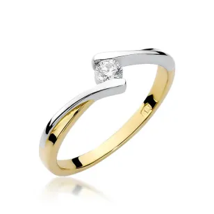 Złoty Pierścionek 585 z diamentem brylant 0,10ct