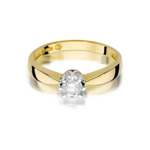 Złoty Pierścionek 585 z diamentem brylant 0,30ct