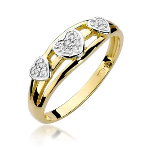Złoty Pierścionek 585 z diamentem brylant 0,06ct