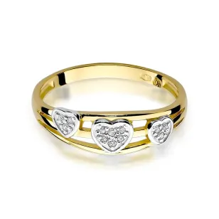 Złoty Pierścionek 585 z diamentem brylant 0,06ct