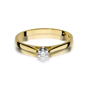 Złoty Pierścionek 585 z diamentem brylant 0,09ct