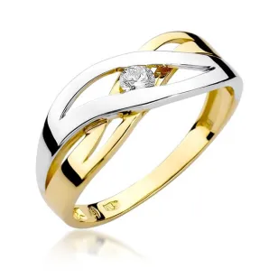 Złoty pierścionek z diamentem EY-156 0,10ct