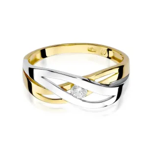 Złoty Pierścionek 585 z diamentem brylant 0,10ct