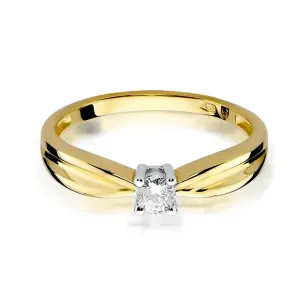 Złoty Pierścionek 585 z diamentem brylant 0,15ct
