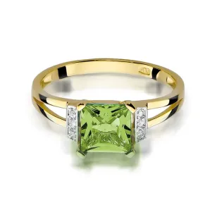 Złoty Pierścionek 585 z diamentem oliwin 1,10ct