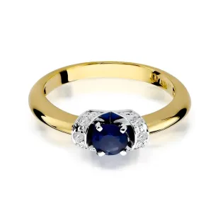 Złoty Pierścionek 585 z diamentem szafir 0,50ct
