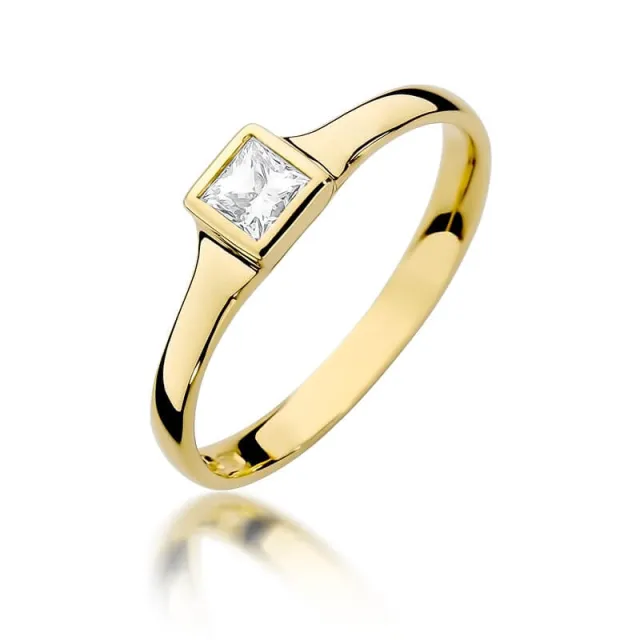 Złoty Pierścionek 585 z diamentem brylant 0,30ct