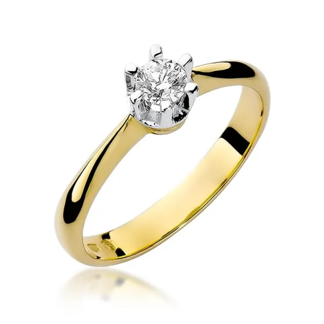 Złoty pierścionek z diamentem EY-36 0,23ct