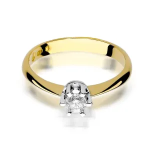 Złoty Pierścionek 585 z diamentem brylant 0,23ct