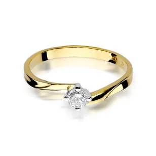 Złoty Pierścionek 585 z diamentem brylant 0,20ct