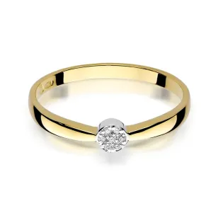 Złoty Pierścionek 585 z diamentem brylant 0,04ct