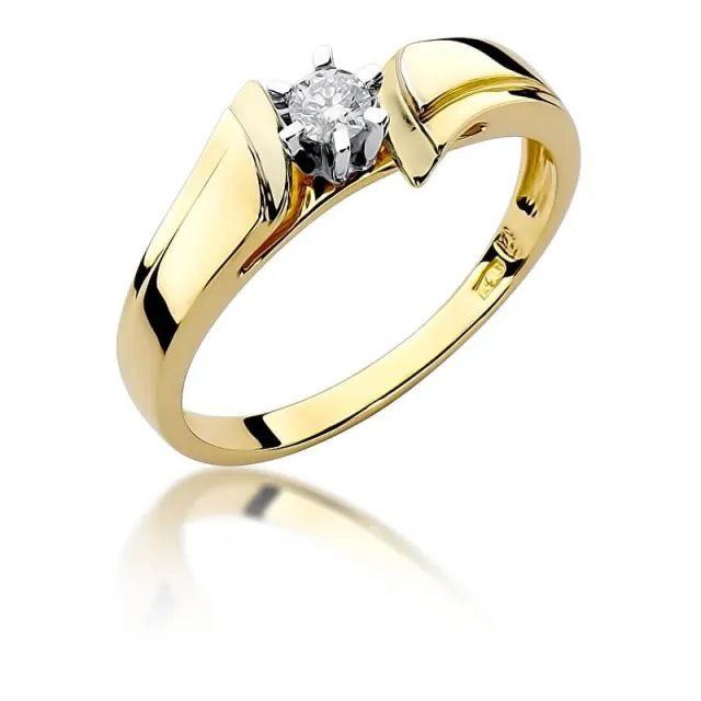 Złoty pierścionek z diamentem EY-300 0,12ct