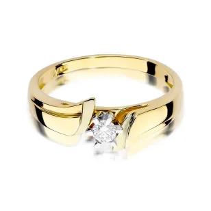 Złoty pierścionek z diamentem EY-300 0,12ct