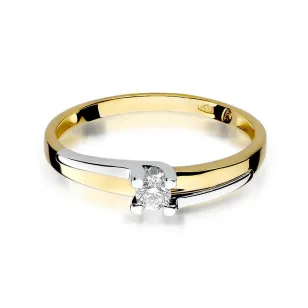 Złoty Pierścionek 585 z diamentem brylant 0,12ct